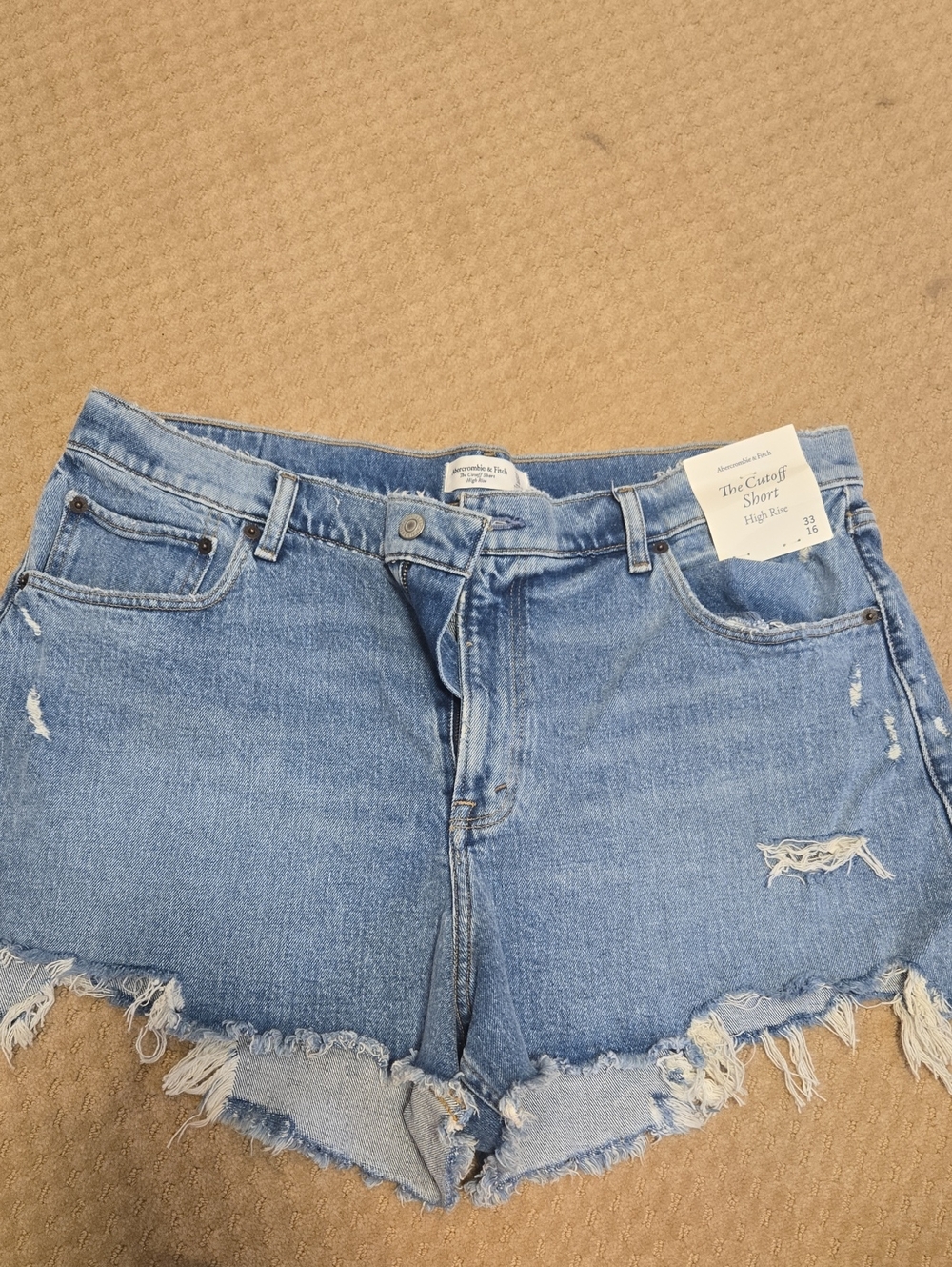 Abercrombie & Fitch Light Blue Distressed Denim Cutoff Shorts